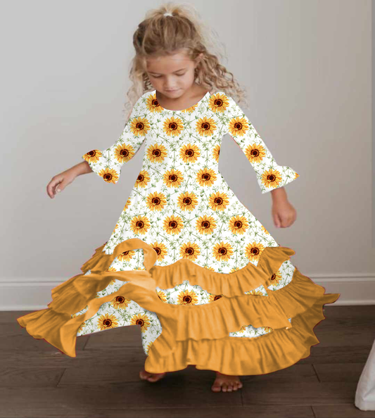 Sunflower Ruffle Dress